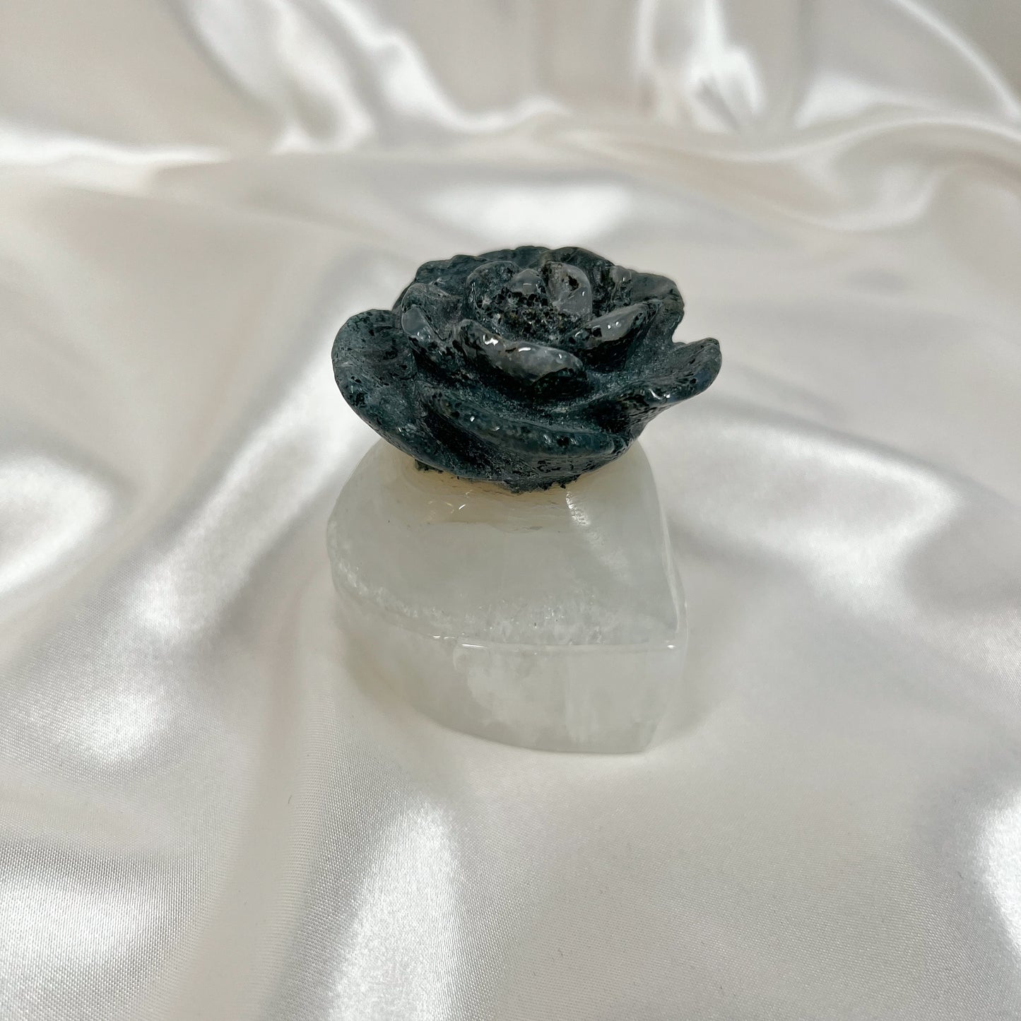 Small Moss Agate Rose Jewelry Box