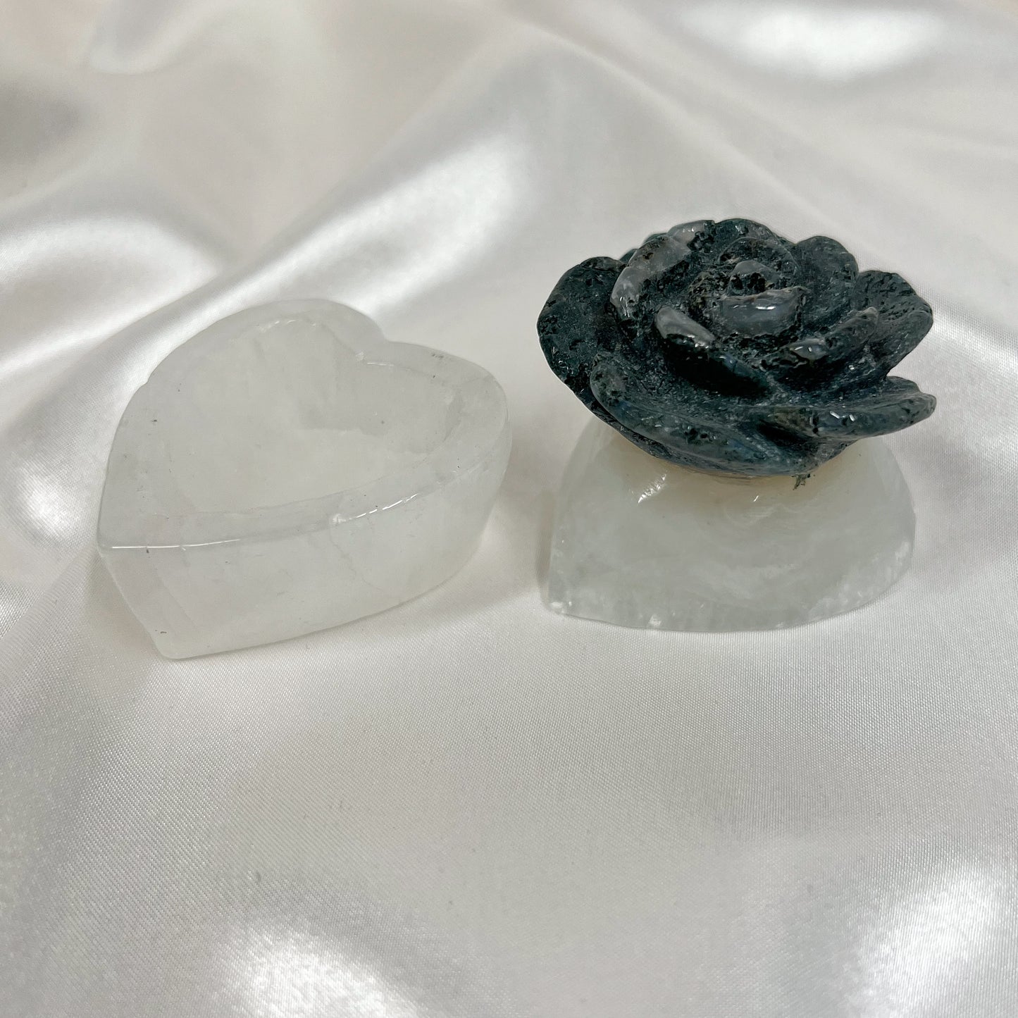 Small Moss Agate Rose Jewelry Box