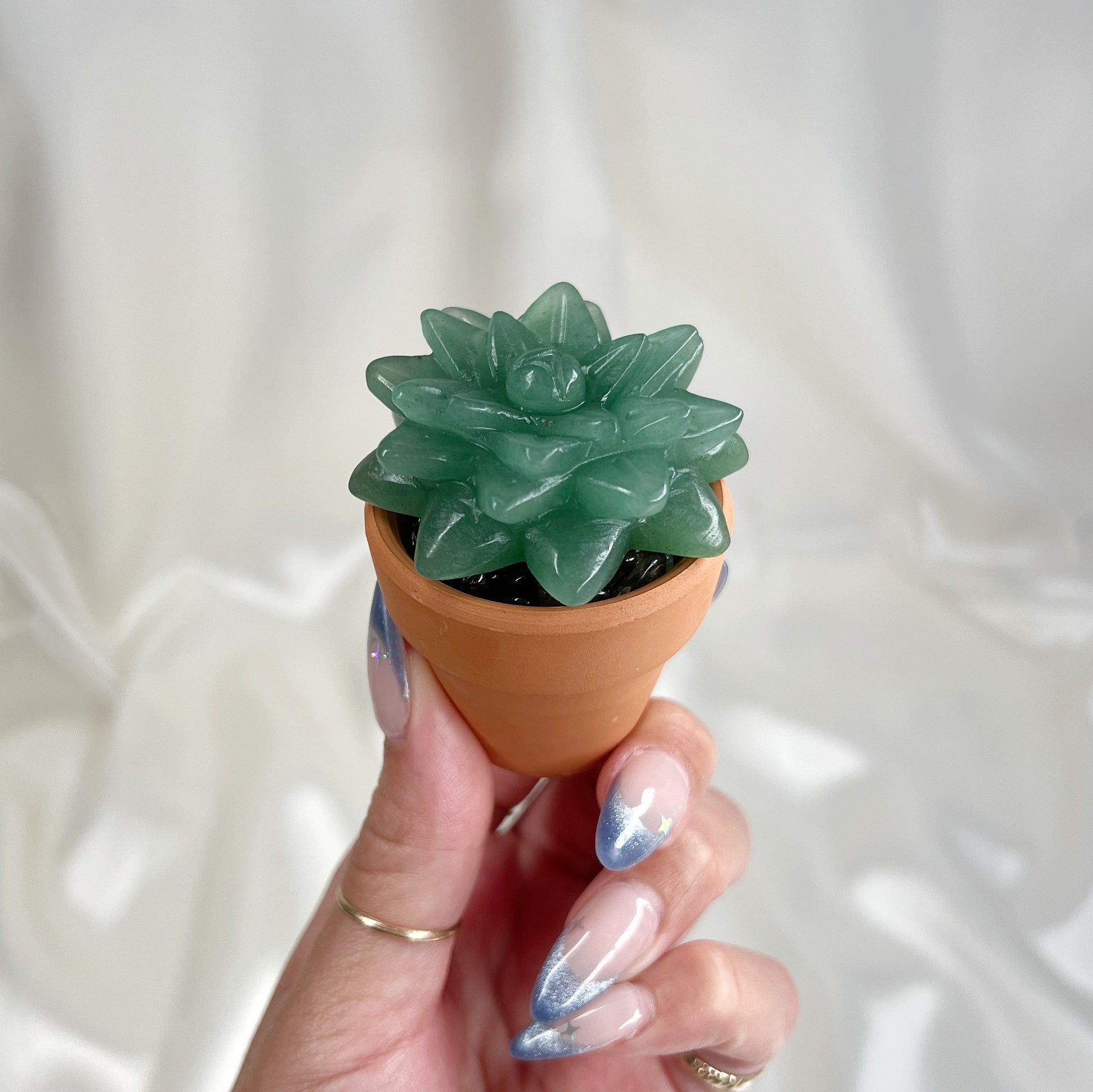 succulent gems Potted Green Aventurine Succulent – Gem Fatale