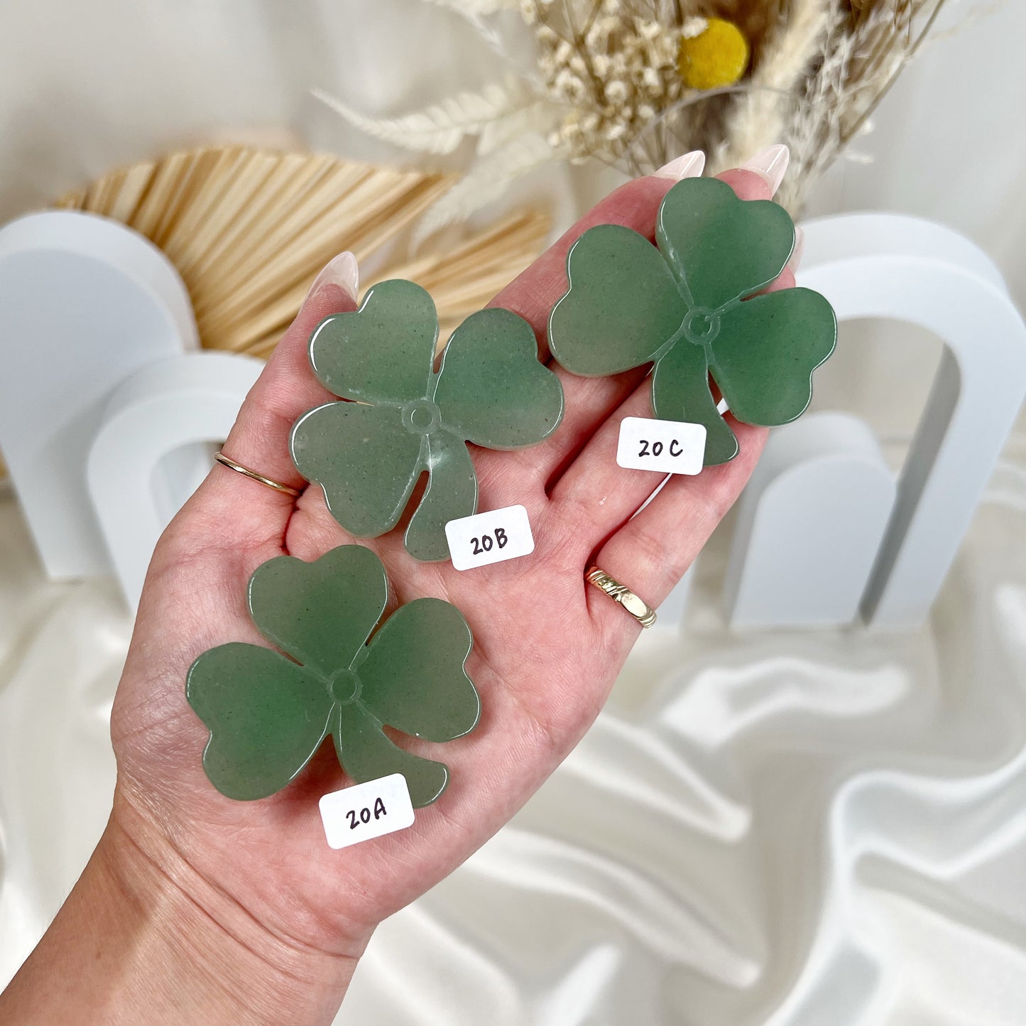 Green Aventurine 3-Leaf Clover